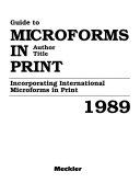 Guide to Microforms in Print
