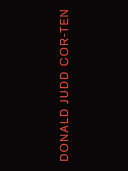 Donald Judd  Cor ten Book PDF