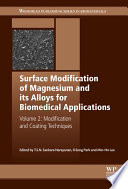 Book Surface Modification of Magnesium and its Alloys for Biomedical Applications Cover
