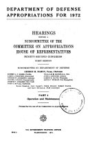 Department of Defense Appropriations for 1972