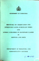 Brochure on Reservation for Scheduled Castes, Scheduled Tribes, and Other Categories of Backward Classes in Services and Posts