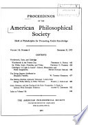 Proceedings  American Philosophical Society  vol  116  No  6  1972 