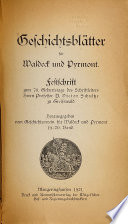 Geschichtsblätter für Waldeck und Pyrmont