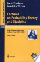 Lectures on Probability Theory and Statistics Book PDF