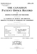 The Canadian Patent Office Record and Register of Copyrights and Trade Marks