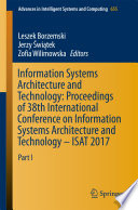 Information Systems Architecture and Technology  Proceedings of 38th International Conference on Information Systems Architecture and Technology     ISAT 2017 Book