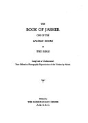 The Book of Jasher  One of the Sacred Books of the Bible  Long Lost Or Undiscovered