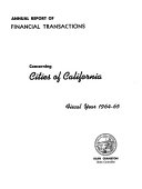 Annual Report of Financial Transactions Concerning Cities of California