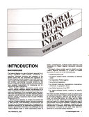 CIS Federal Register Index