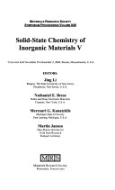 Solid-state Chemistry of Inorganic Materials