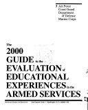 Guide to the Evaluation of Educational Experiences in the Armed Services