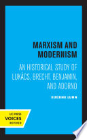 Marxism and Modernism Book