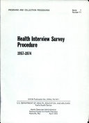 Health Interview Survey Procedure, 1957-1974
