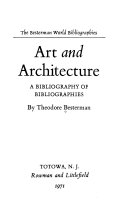 Art and Architecture  a Bibliography of Bibliographies