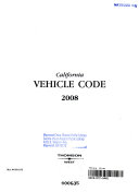 California Vehicle Code 2008