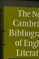 The New Cambridge Bibliography of English Literature  Volume 1  600 1660
