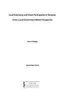 Local Autonomy and Citizen Participation in Tanzania Book