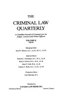 The Criminal Law Quarterly