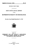 Annual Report of the Superintendent of Insurance to the New York Legislature