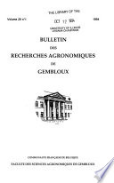 Bulletin des recherches agronomiques de Gembloux