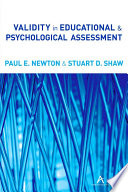 Validity in Educational and Psychological Assessment PDF Book By Paul Newton,Stuart Shaw