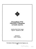 Proceedings of the 1990 IEEE Colloquium in South America