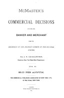 McMaster's Commercial Decisions Affecting the Banker and Merchant