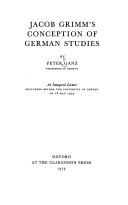 Jacob Grimm's Conception of German Studies