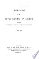 Proceedings of the Royal Society of London PDF Book By Royal Society (Great Britain)
