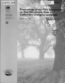 Proceedings of the Fifth Symposium on Oak Woodlands