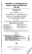 Department of Transportation and Related Agencies Appropriations for 2003