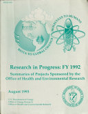 Research in Progress  FY 1992 Book