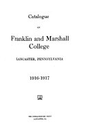 Franklin and Marshall College Catalog