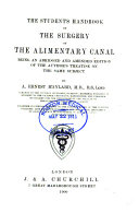 The Student's Handbook of the Surgery of the Alimentary Canal