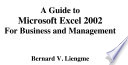 Guide to Microsoft Excel 2002 for Business and Management