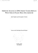 Improved Analysis of DNA Short Tandem Repeats with Time-of-flight Mass Spectrometry