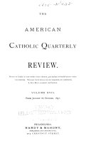 The American Catholic Quarterly Review ...