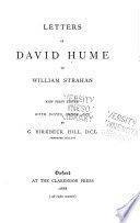 Letters of David Hume to William Strahan  Now First Edited with Notes  Index  Etc Book
