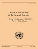 Index to Proceedings of the General Assembly 2018/2019, Part I - Subject Index