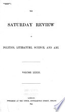 The Saturday Review of Politics  Literature  Science and Art
