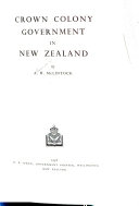 Crown Colony Government in New Zealand Book