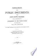 Catalogue Of Publications Issued By The Government Of The United States