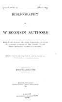 Bibliography of Wisconsin Authors