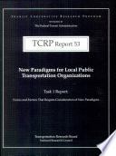 New Paradigms for Local Public Transportation Organizations Book