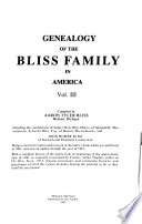 Genealogy of the Bliss Family in America
