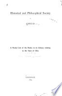 A Partial List of the Books in Its Library Relating to the State of Ohio
