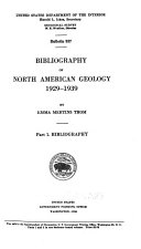Bibliography of North American Geology, 1929-1939
