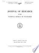 Journal of Research of the National Bureau of Standards
