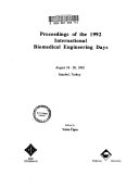 Proceedings of the 1992 International Biomedical Engineering Days  August 18 20  1992    stanbul  Turkey