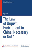 The Law of Unjust Enrichment in China